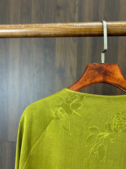 綠色香雲紗刺繡上衣 Green Xiangyunsha Tulle Embroidered Top - Luxe Orienta CO., LIMITED