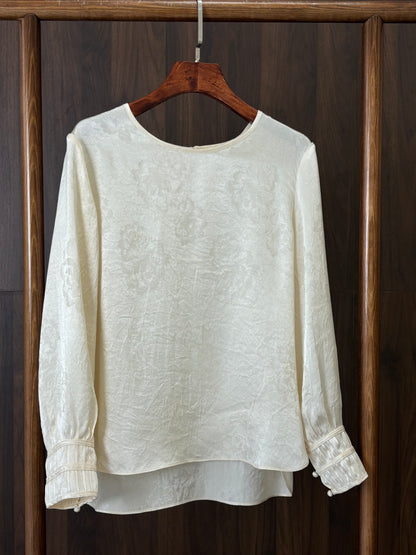 米白色醋酸提花上衣 Off-White Acetate Jacquard Top - Luxe Orienta CO., LIMITED