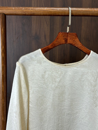 米白色醋酸提花上衣 Off-White Acetate Jacquard Top - Luxe Orienta CO., LIMITED