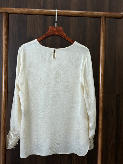 米白色醋酸提花上衣 Off-White Acetate Jacquard Top - Luxe Orienta CO., LIMITED