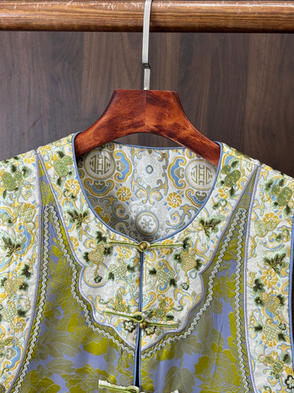 綠色宋錦雙面穿馬甲 Green Songjin Reversible Vest - Luxe Orienta CO., LIMITED