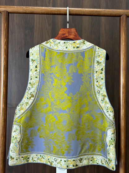 綠色宋錦雙面穿馬甲 Green Songjin Reversible Vest - Luxe Orienta CO., LIMITED