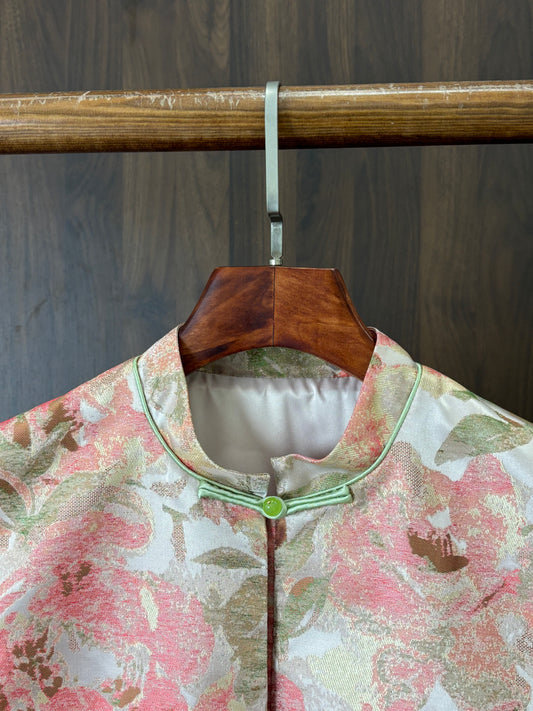 粉紅色真絲提花馬甲 Pink Silk Jacquard Vest - Luxe Orienta CO., LIMITED
