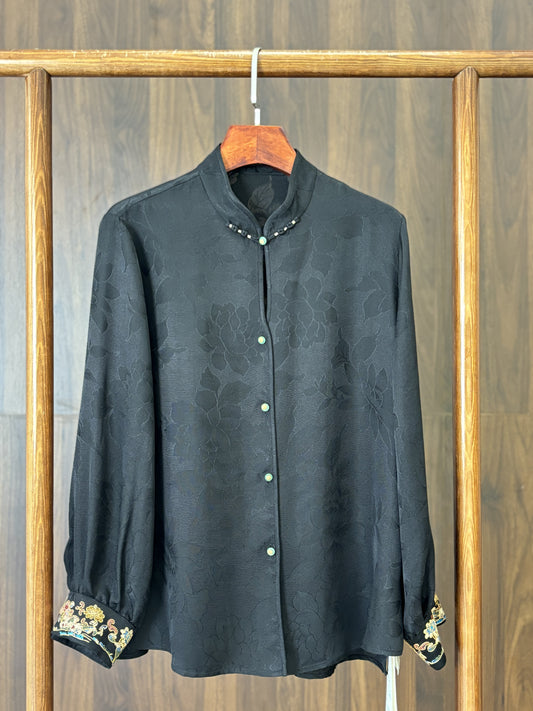黑色桑蠶絲上衣 Black Silk Top - Luxe Orienta CO., LIMITED