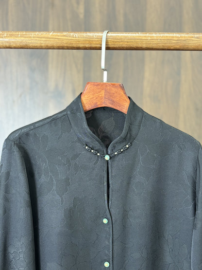 黑色桑蠶絲上衣 Black Silk Top - Luxe Orienta CO., LIMITED