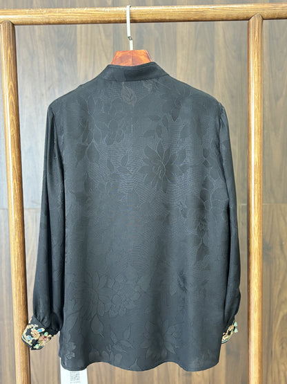 黑色桑蠶絲上衣 Black Silk Top - Luxe Orienta CO., LIMITED
