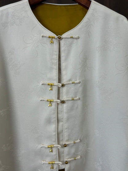 白色人絲提花外套 White Rayon Jacquard Jacket - Luxe Orienta CO., LIMITED