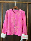 粉紅色人絲提花外套 Pink Rayon Jacquard Jacket - Luxe Orienta CO., LIMITED