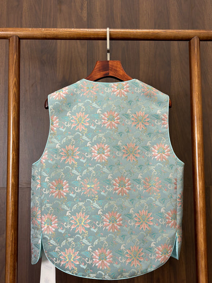 藍色新宋錦馬甲 Blue New Songjin Vest - Luxe Orienta CO., LIMITED