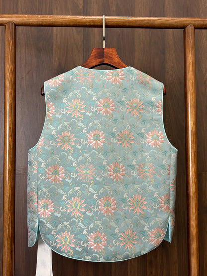藍色新宋錦馬甲 Blue New Songjin Vest - Luxe Orienta CO., LIMITED