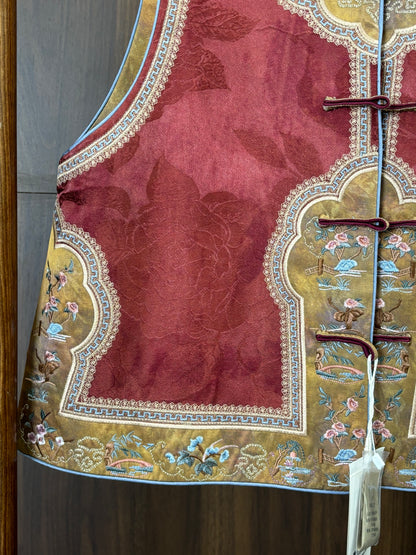 紅色宋錦雙面穿馬甲 Red Songjin Double-sided Vest - Luxe Orienta CO., LIMITED
