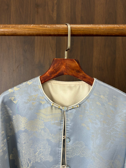 藍色蠶絲外套 Blue Silk Jacket - Luxe Orienta CO., LIMITED