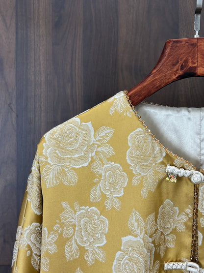 黃色人絲提花外套 Yellow Rayon Jacquard Jacket - Luxe Orienta CO., LIMITED