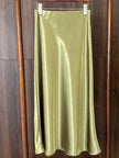 綠色醋酸半裙 Green Acetate Midi Skirt - Luxe Orienta CO., LIMITED