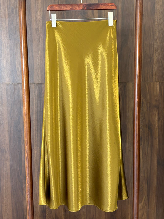 金色醋酸半裙 Gold Acetate Midi Skirt