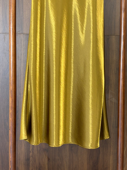 金色醋酸半裙 Gold Acetate Midi Skirt - Luxe Orienta CO., LIMITED
