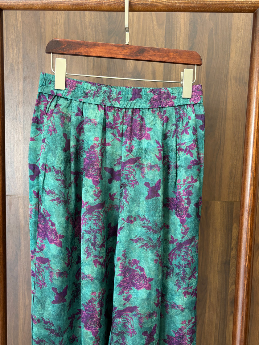 青綠色香雲紗褲子 Teal Xiangyunsha Pants - Luxe Orienta CO., LIMITED