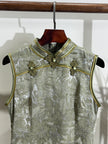 綠色無袖旗袍 Green Sleeveless Qipao - Luxe Orienta CO., LIMITED