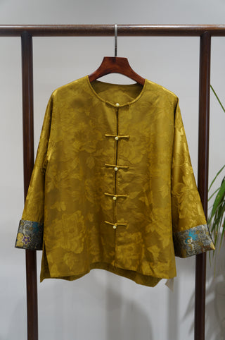 Yellow Song Brocade Blouse | Radiance of Tradition
