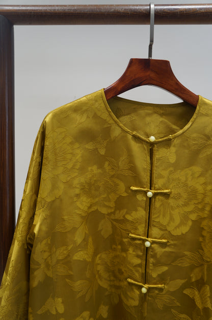 Yellow Song Brocade Blouse | Radiance of Tradition