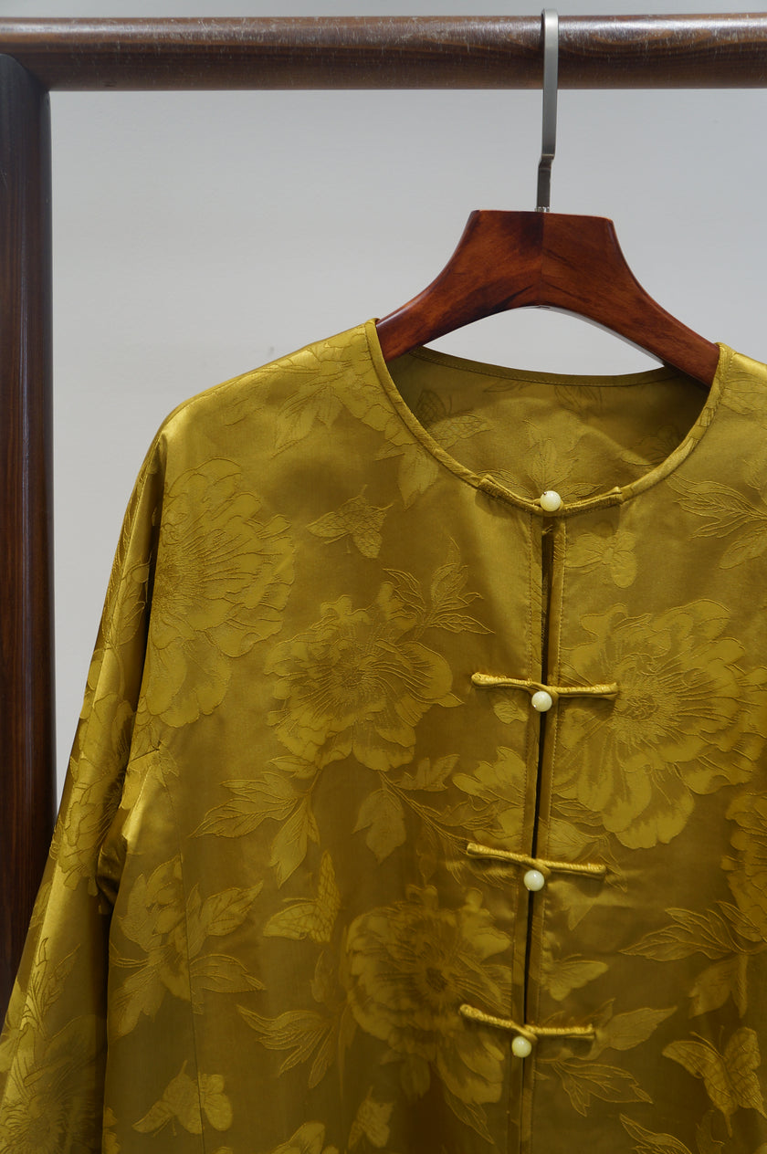 Yellow Song Brocade Blouse | Radiance of Tradition - Luxe Orienta CO., LIMITED