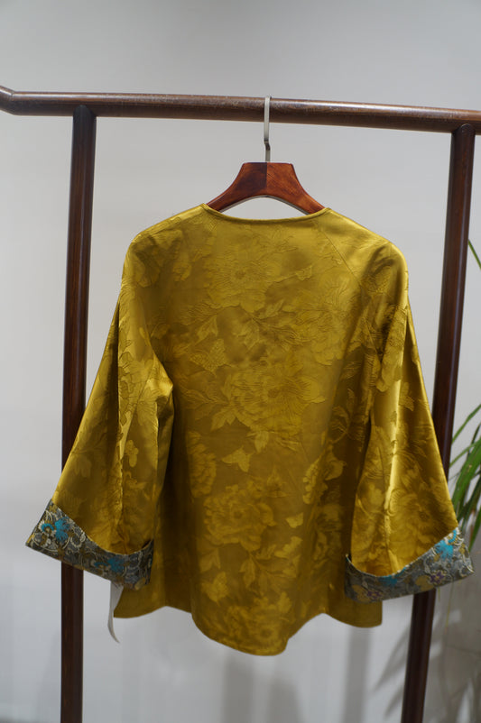 Yellow Song Brocade Blouse | Radiance of Tradition