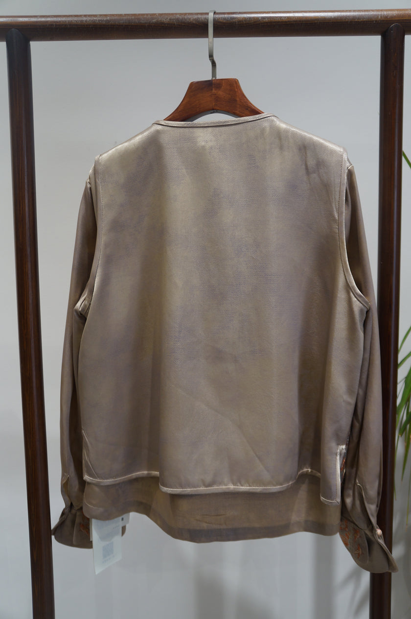 Beige Heavy Embroidery Suit Set | Modern Chinese Elegance - Luxe Orienta CO., LIMITED