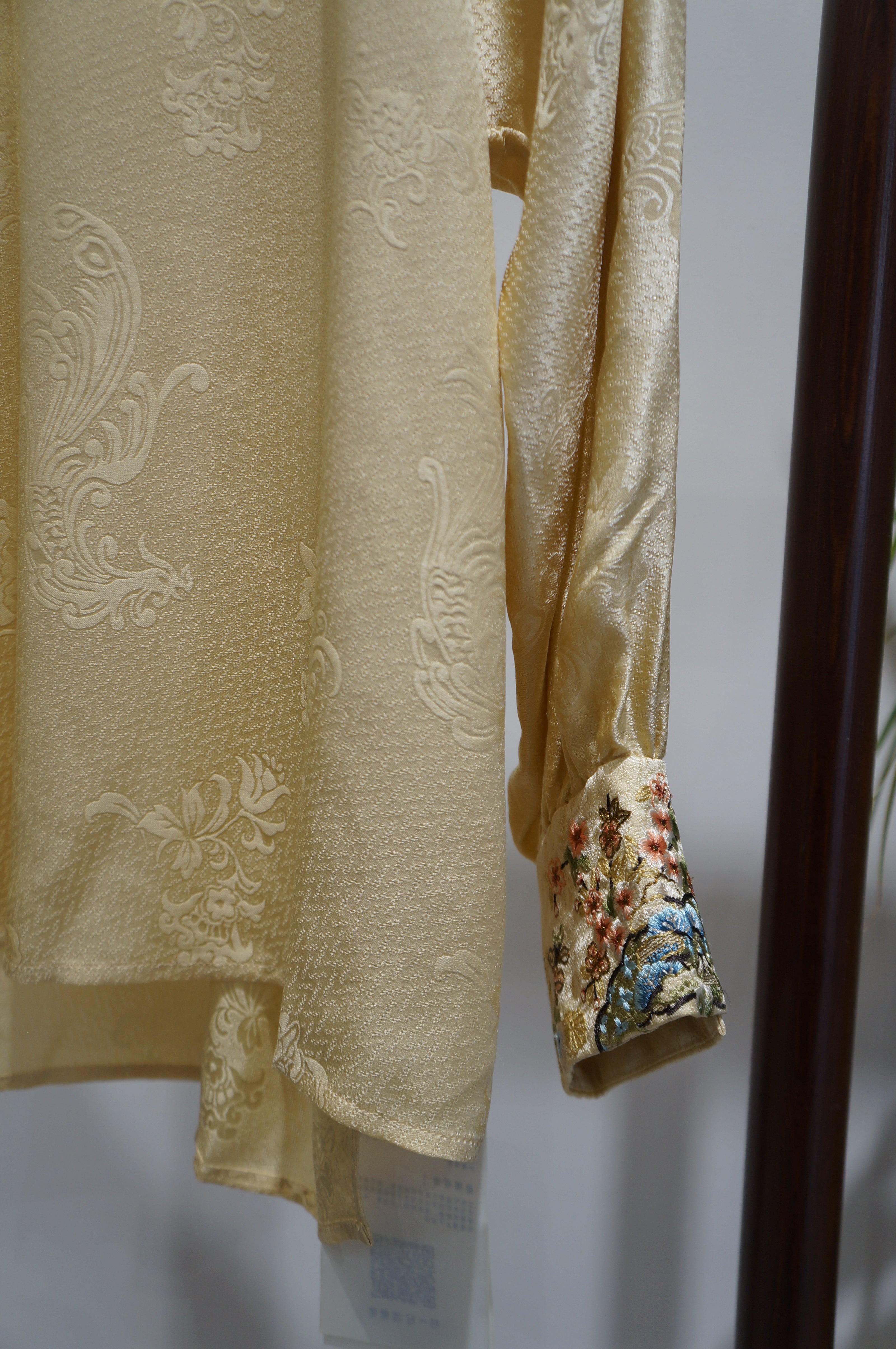 Yellow Mulberry Silk Embroidered Blouse | Refined Chinese Elegance - Luxe Orienta CO., LIMITED