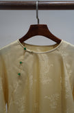 Yellow Mulberry Silk Embroidered Blouse | Refined Chinese Elegance - Luxe Orienta CO., LIMITED