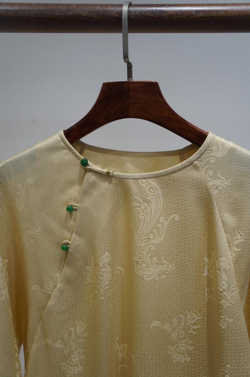 Yellow Mulberry Silk Embroidered Blouse | Refined Chinese Elegance - Luxe Orienta CO., LIMITED