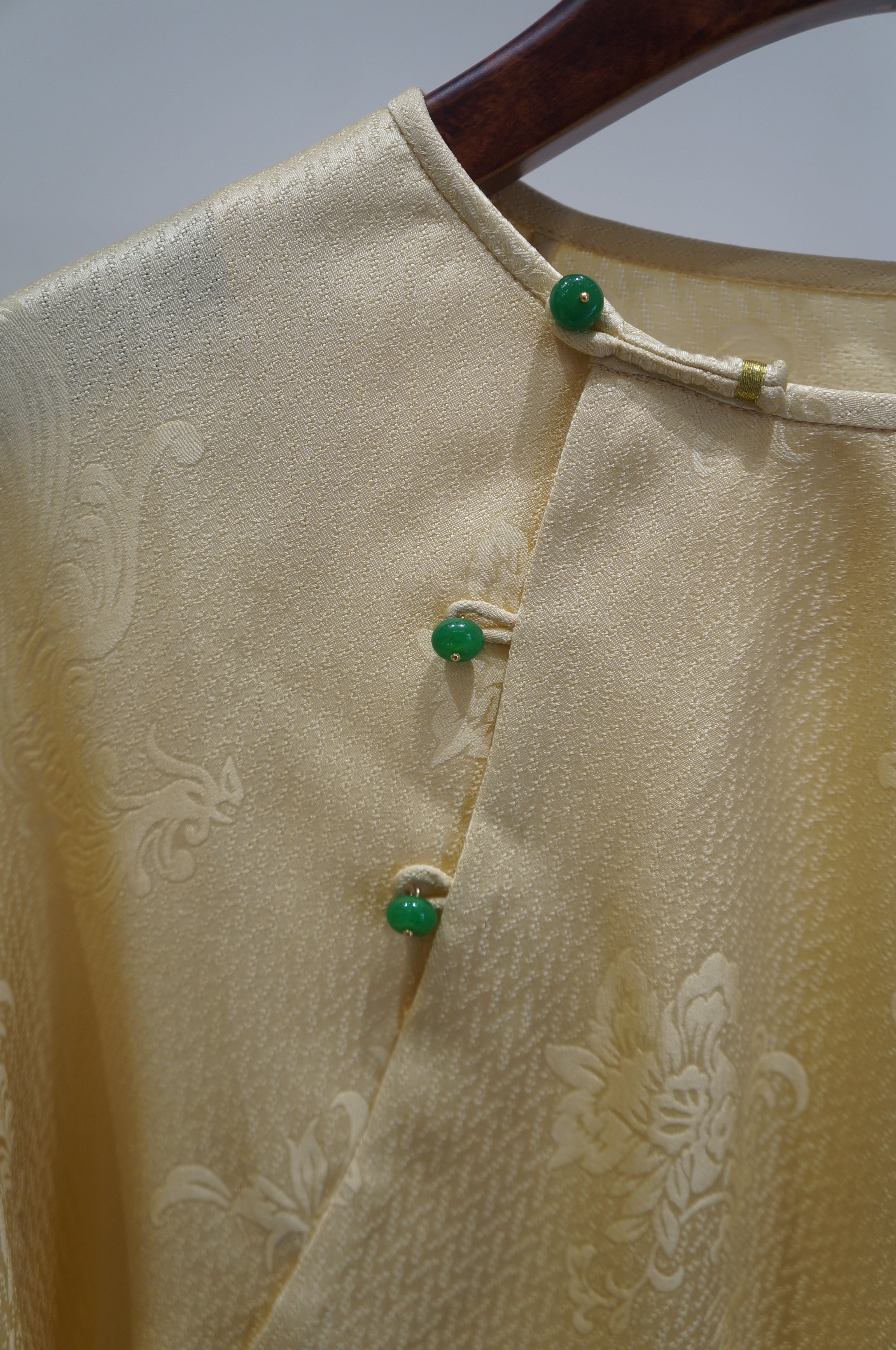 Yellow Mulberry Silk Embroidered Blouse | Refined Chinese Elegance - Luxe Orienta CO., LIMITED
