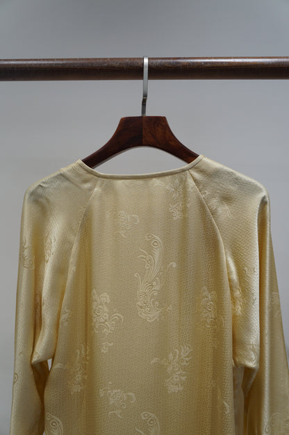 Yellow Mulberry Silk Embroidered Blouse | Refined Chinese Elegance