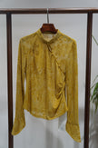 Yellow Velvet Blouse | Modern Eastern Sophistication - Luxe Orienta CO., LIMITED
