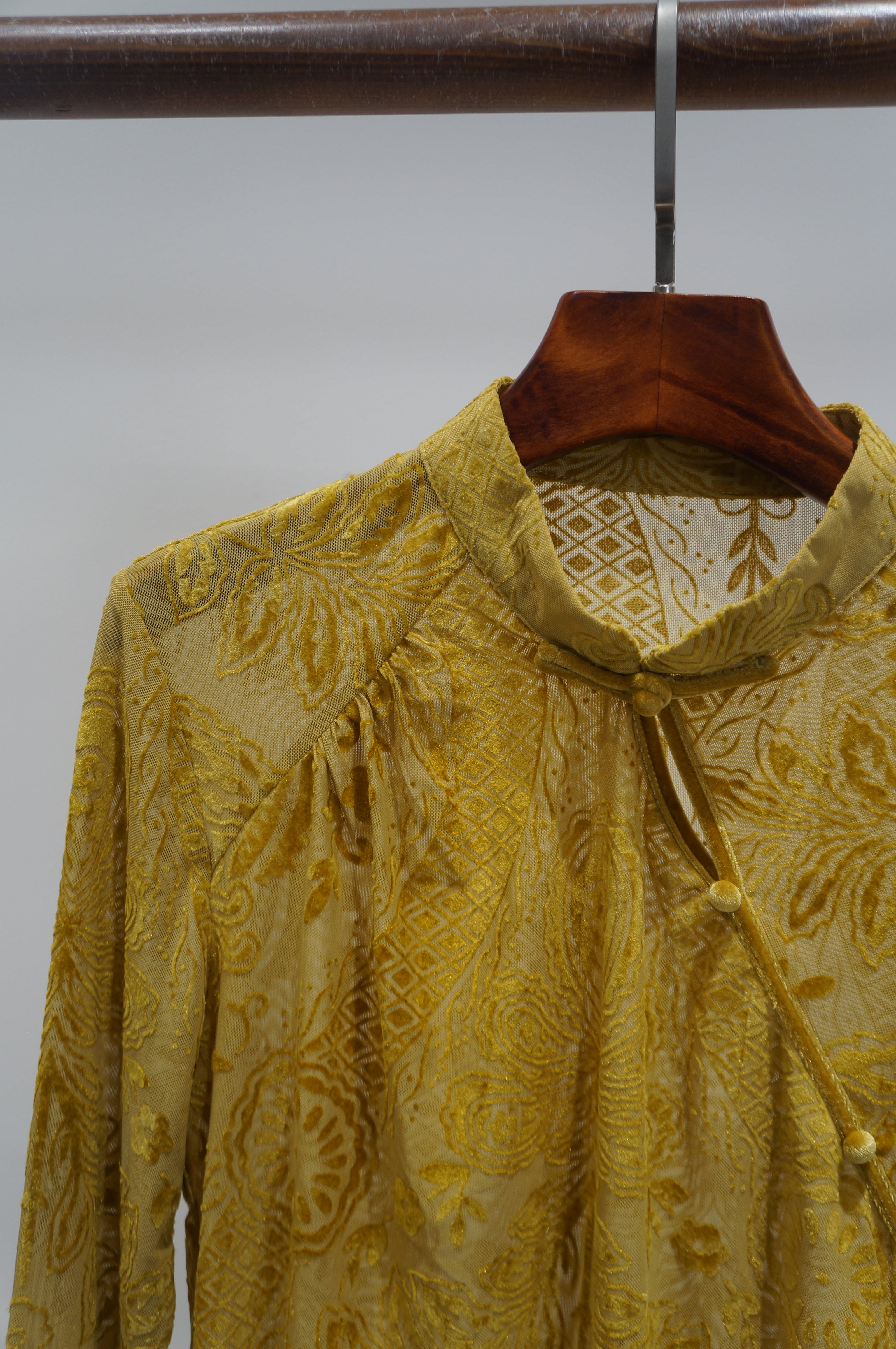 Yellow Velvet Blouse | Modern Eastern Sophistication - Luxe Orienta CO., LIMITED