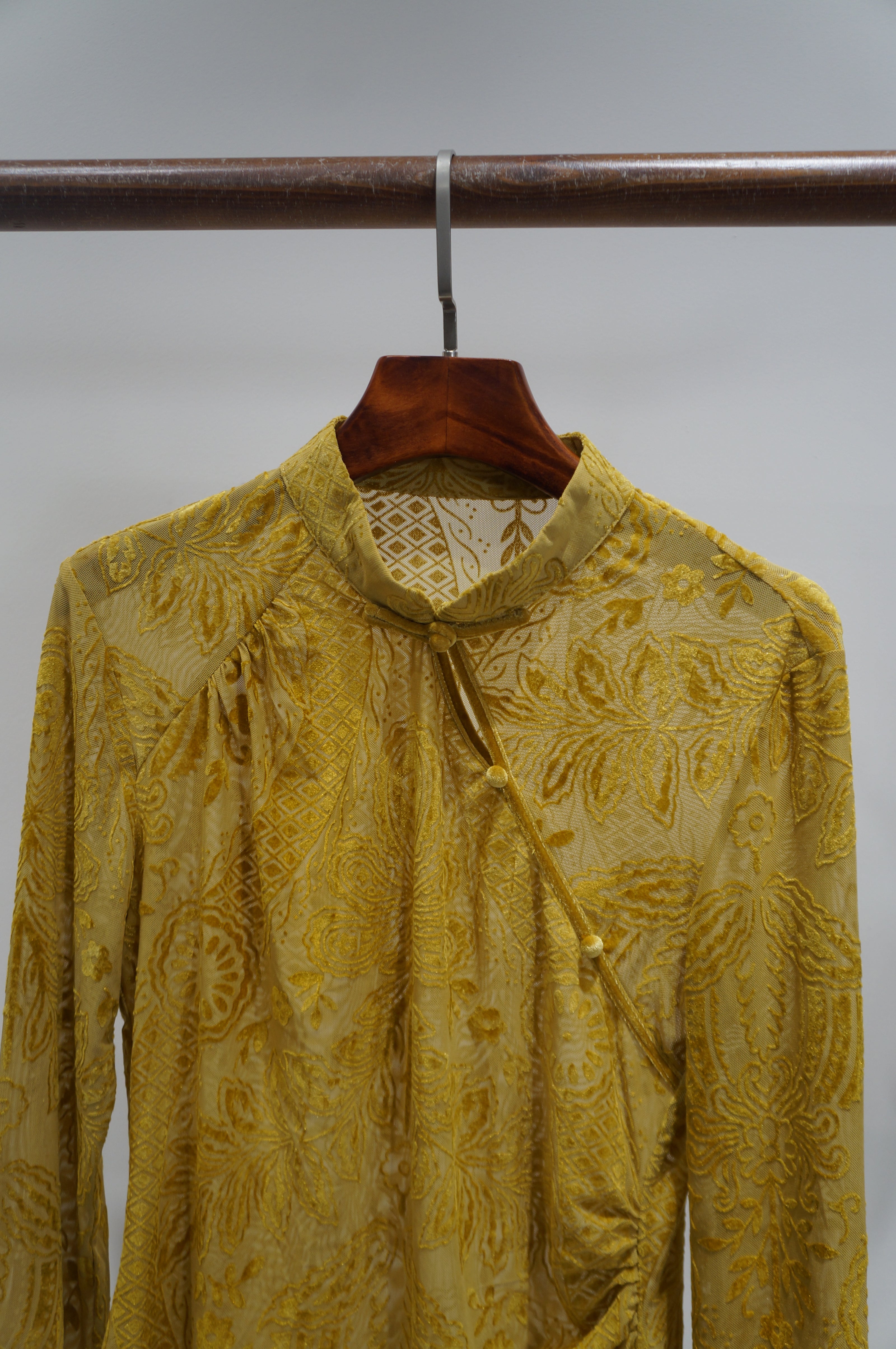Yellow Velvet Blouse | Modern Eastern Sophistication - Luxe Orienta CO., LIMITED