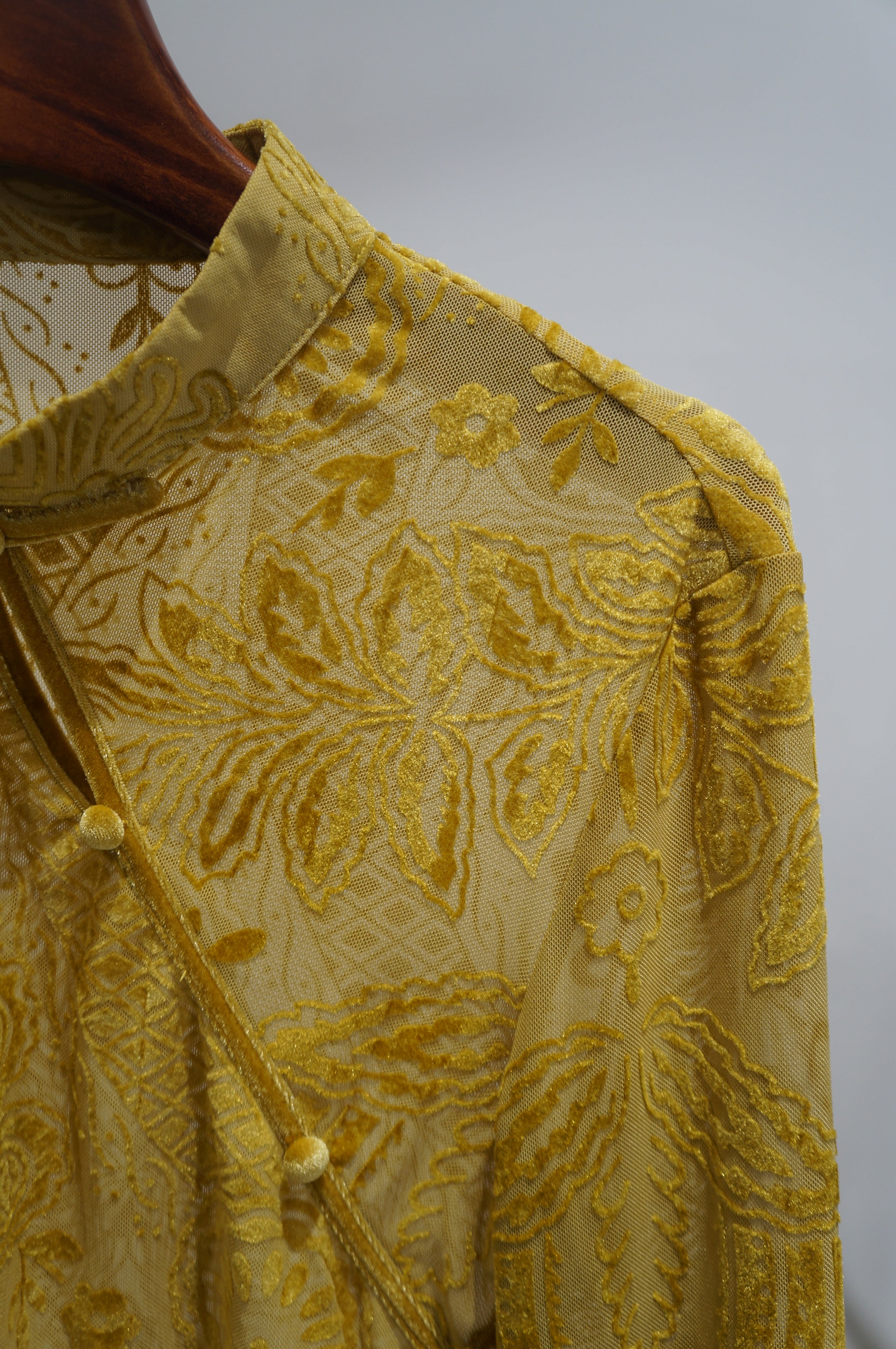 Yellow Velvet Blouse | Modern Eastern Sophistication - Luxe Orienta CO., LIMITED