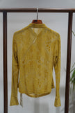 Yellow Velvet Blouse | Modern Eastern Sophistication - Luxe Orienta CO., LIMITED