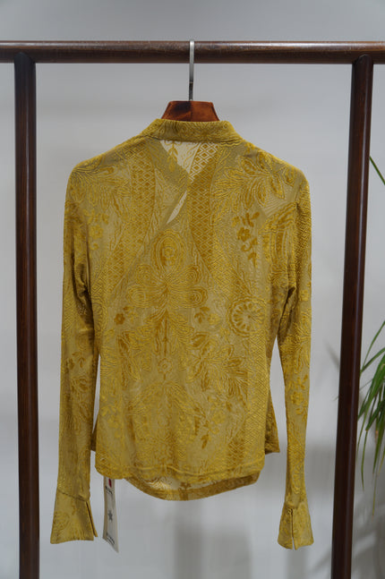 Yellow Velvet Blouse | Modern Eastern Sophistication - Luxe Orienta CO., LIMITED