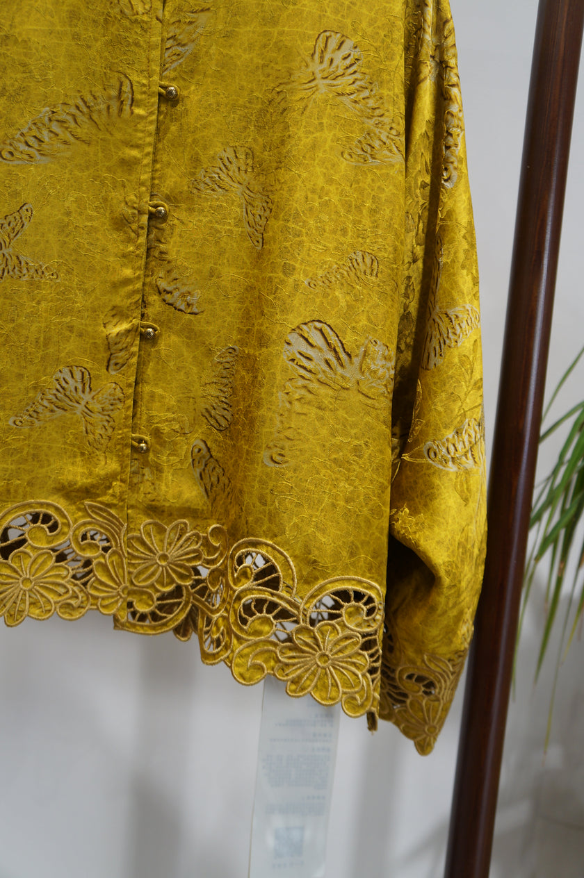 Yellow Xiangyunsha Embroidered Jacket | Timeless Chinese Elegance - Luxe Orienta CO., LIMITED