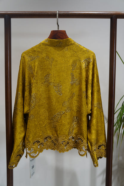 Yellow Xiangyunsha Embroidered Jacket | Timeless Chinese Elegance