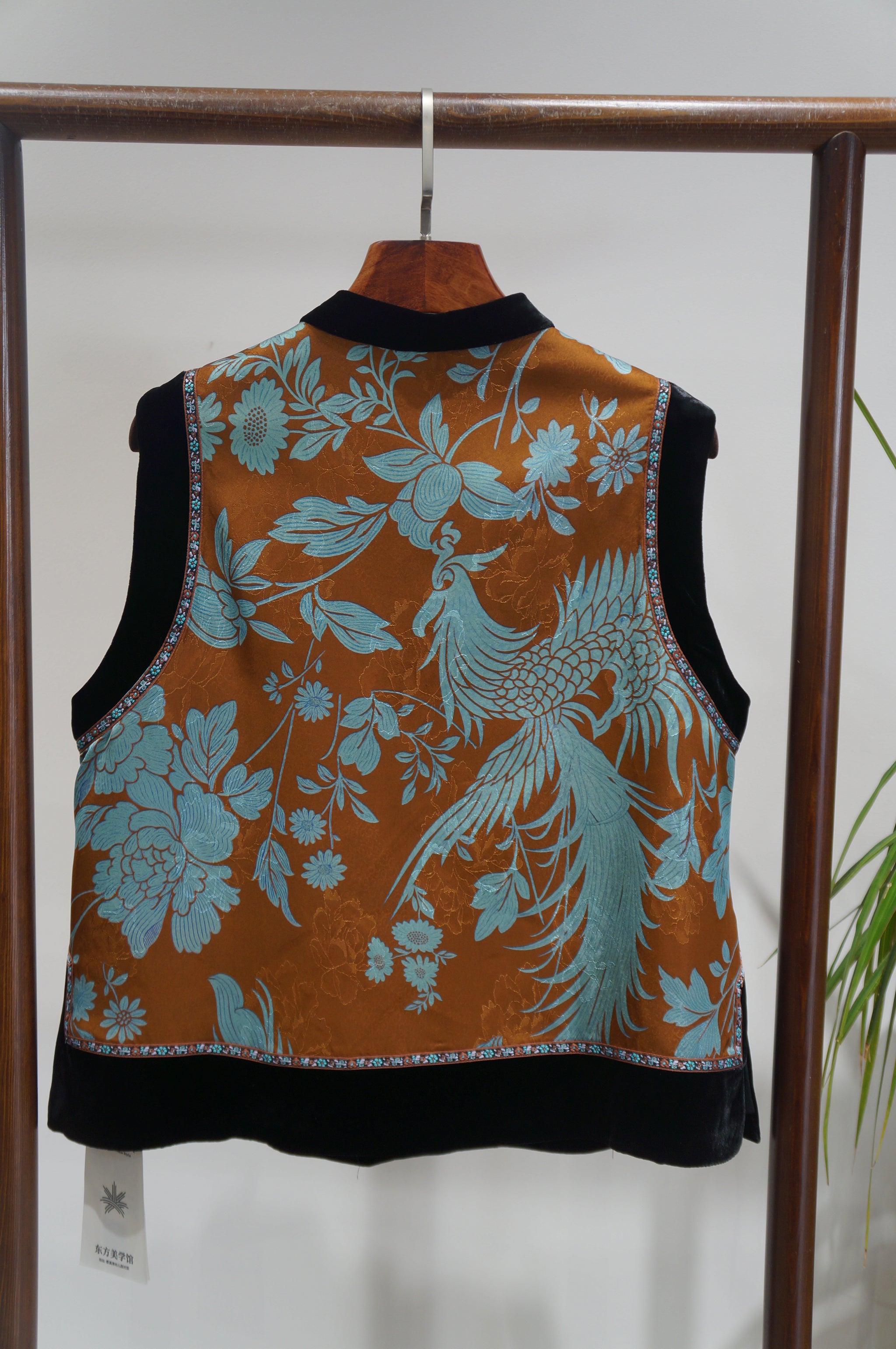 Brown Phoenix & Peony Xiangyunsha Vest | Symbolic Chinese Elegance - Luxe Orienta CO., LIMITED