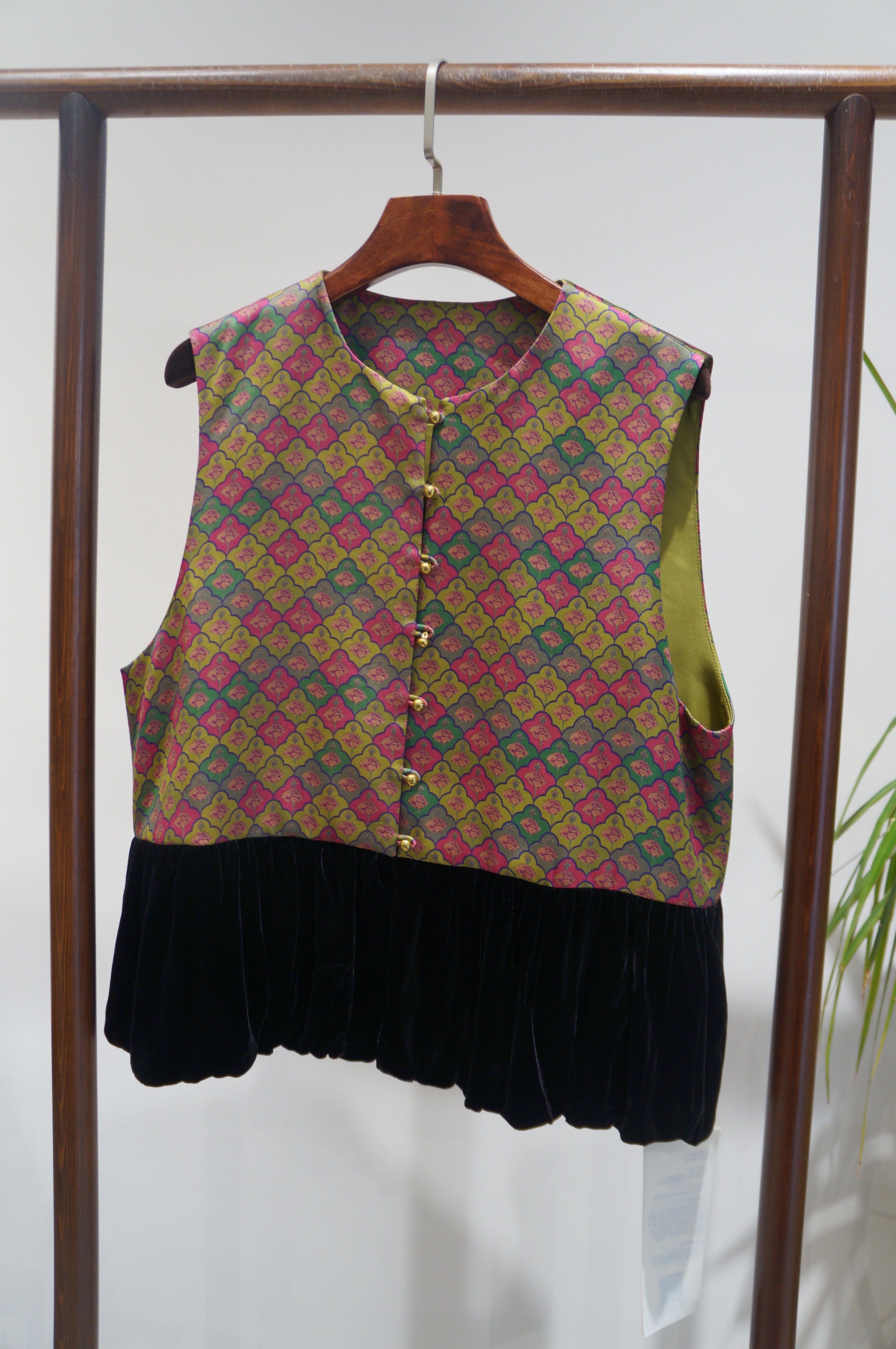 Purple Velvet Patchwork Vest | Contemporary Chinese Elegance - Luxe Orienta CO., LIMITED