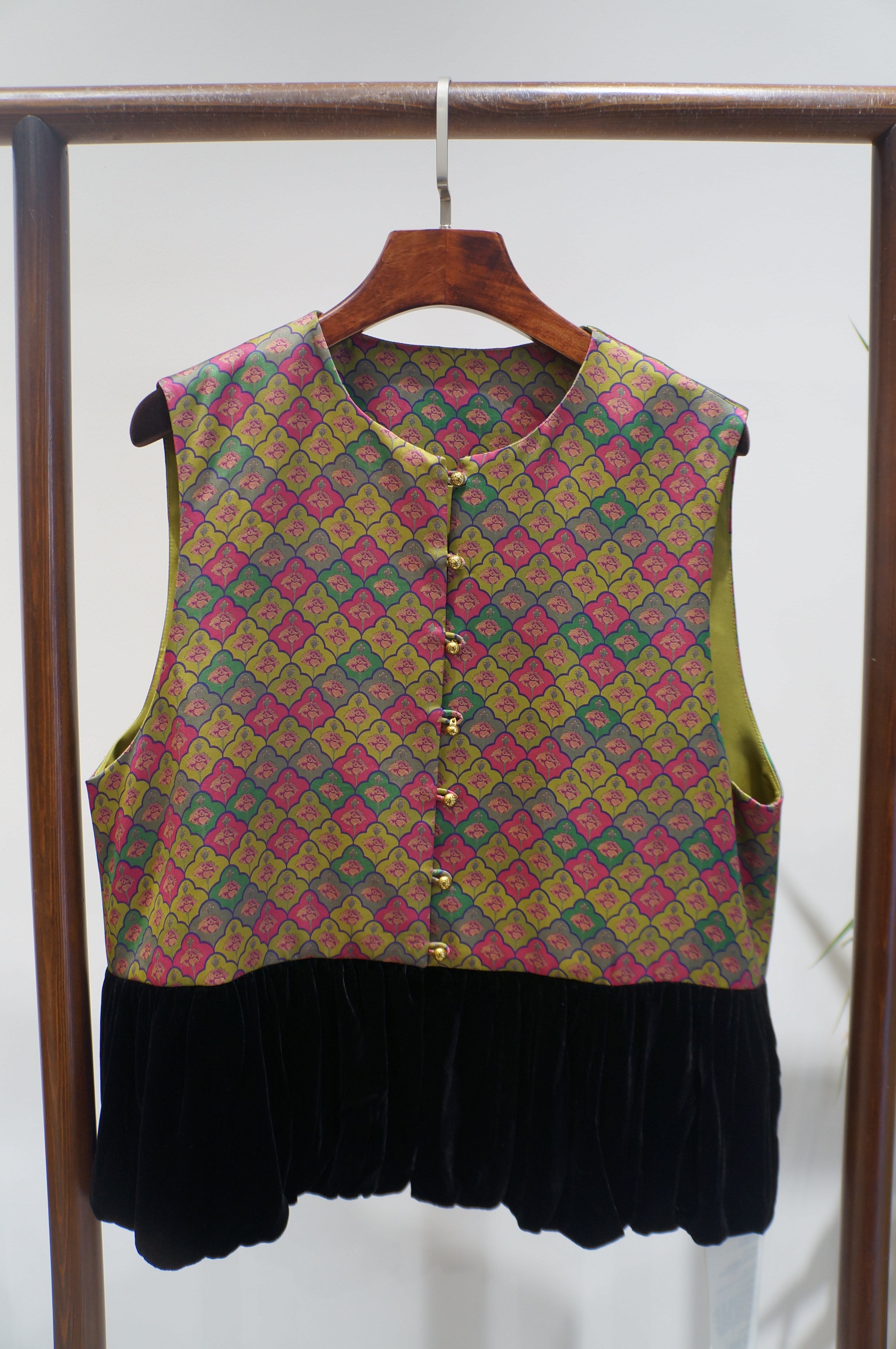 Purple Velvet Patchwork Vest | Contemporary Chinese Elegance - Luxe Orienta CO., LIMITED