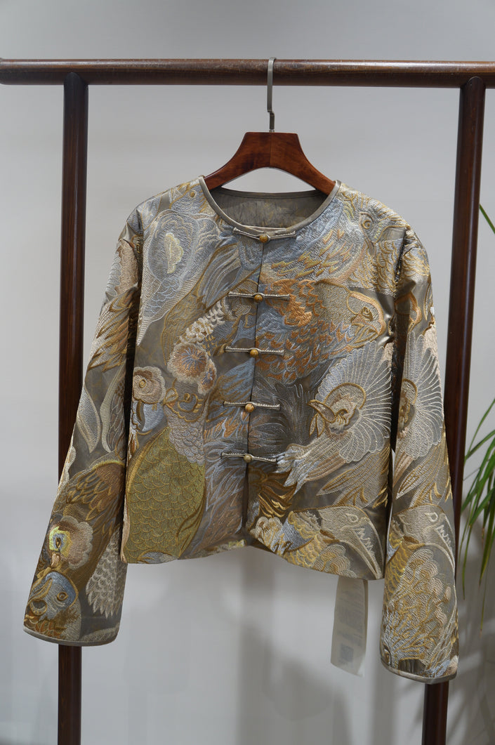 Light Blue Embroidered Jacket | Elegant Chinese Heritage - Luxe Orienta CO., LIMITED