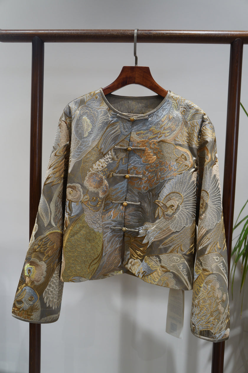 Light Blue Embroidered Jacket | Elegant Chinese Heritage - Luxe Orienta CO., LIMITED