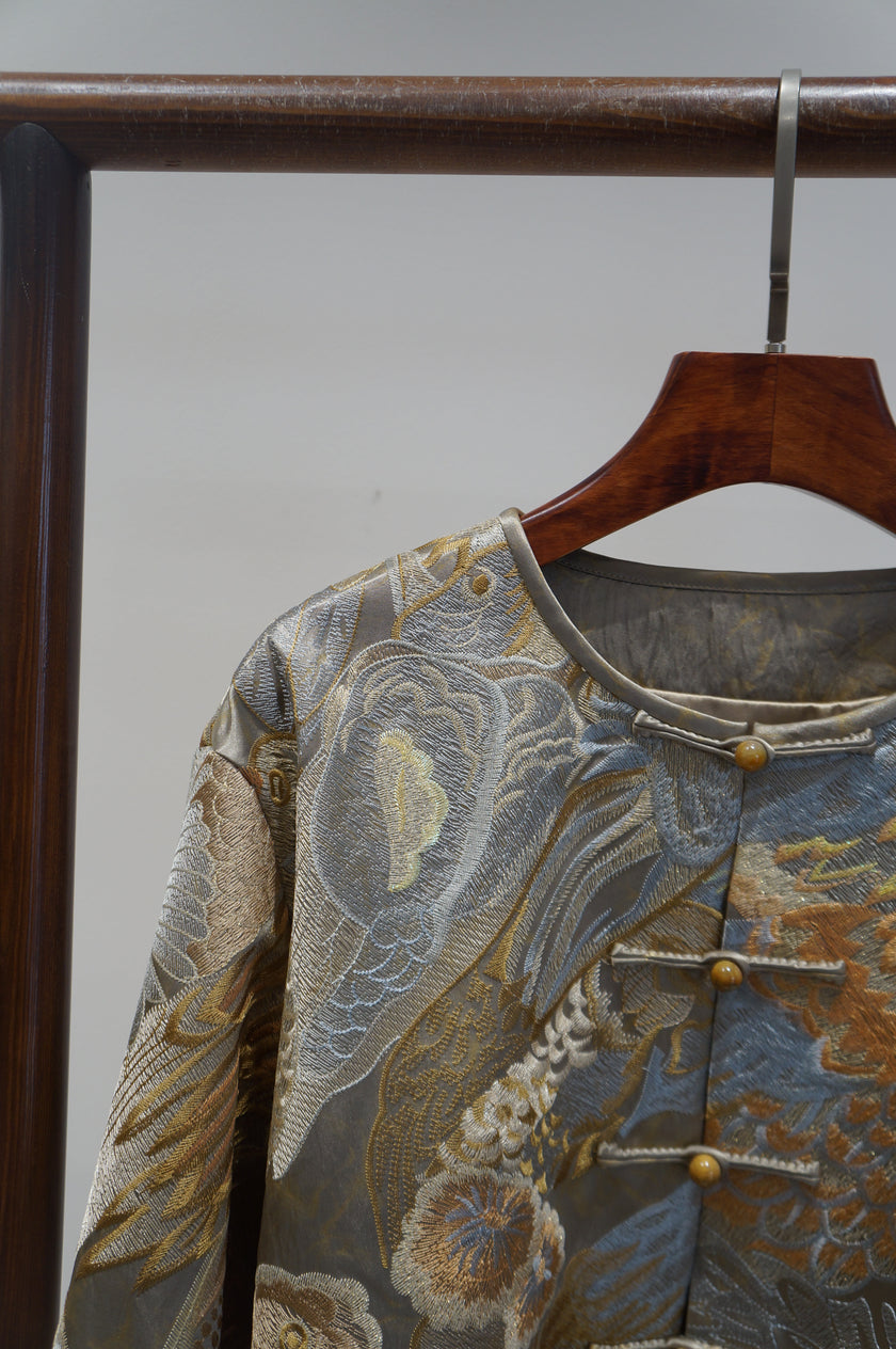 Light Blue Embroidered Jacket | Elegant Chinese Heritage - Luxe Orienta CO., LIMITED