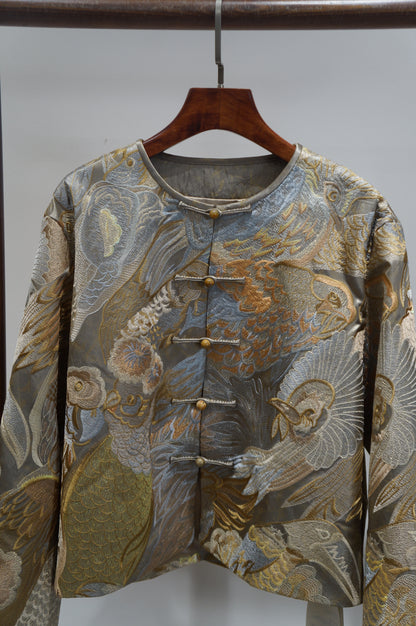 Light Blue Embroidered Jacket | Elegant Chinese Heritage