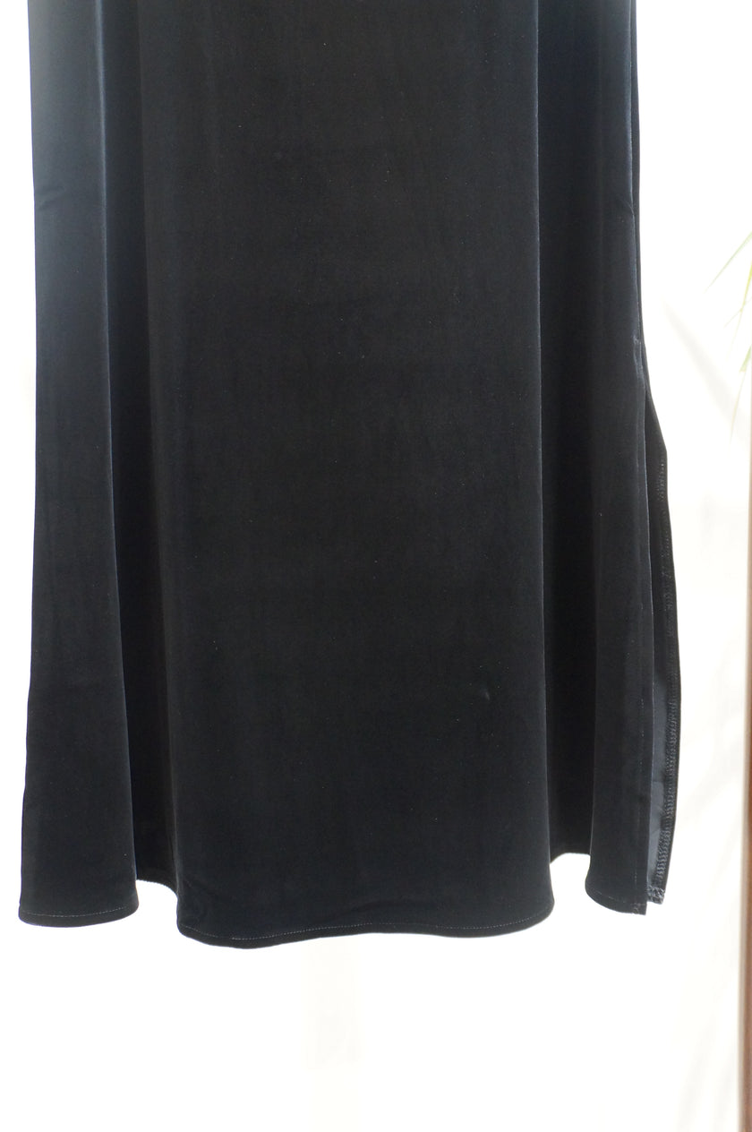 Black Velvet Midi Skirt | Elegant Modern Chinese Style - Luxe Orienta CO., LIMITED