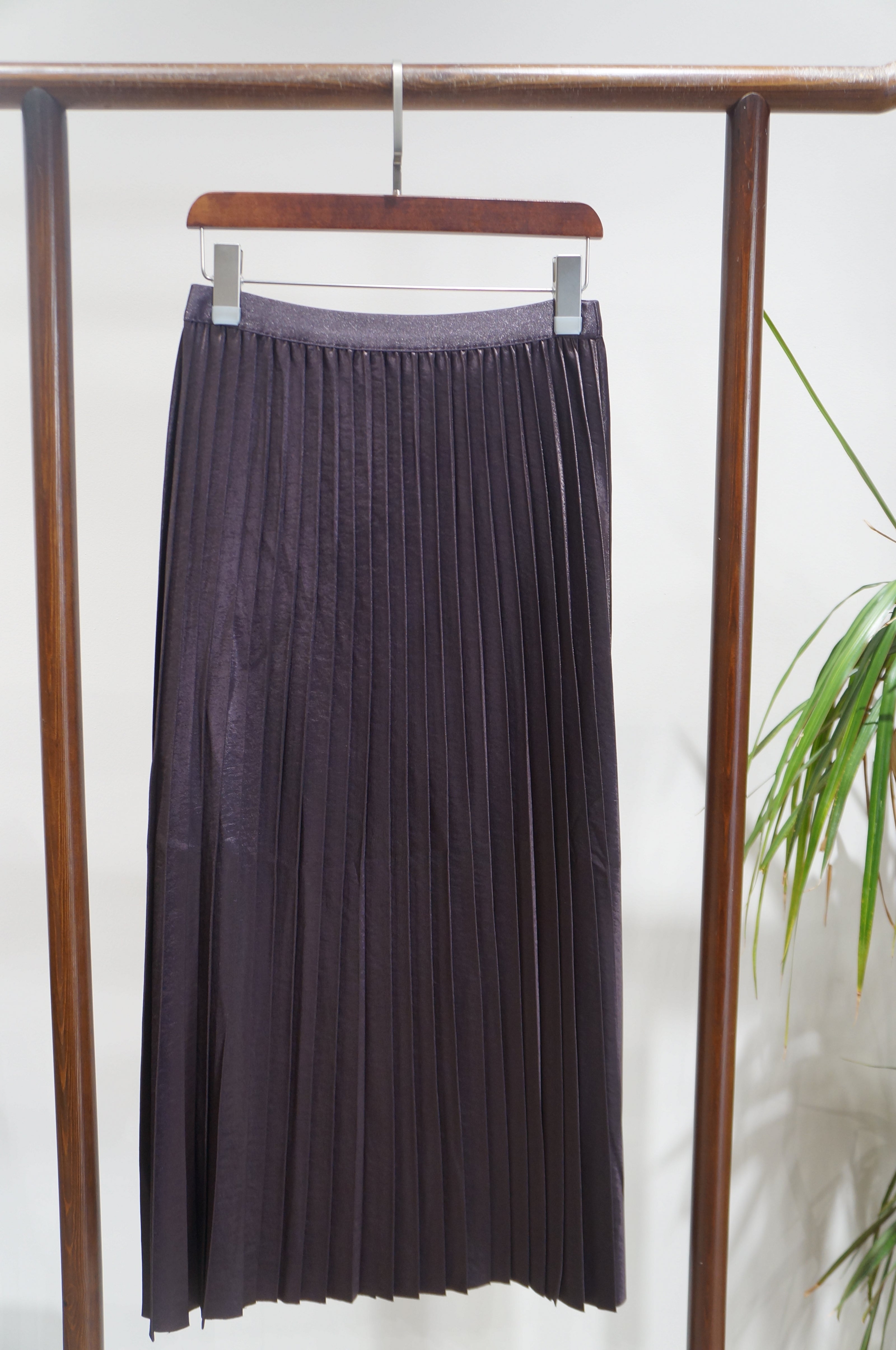 Purple Rayon Pleated Skirt | Modern Chinese Grace - Luxe Orienta CO., LIMITED