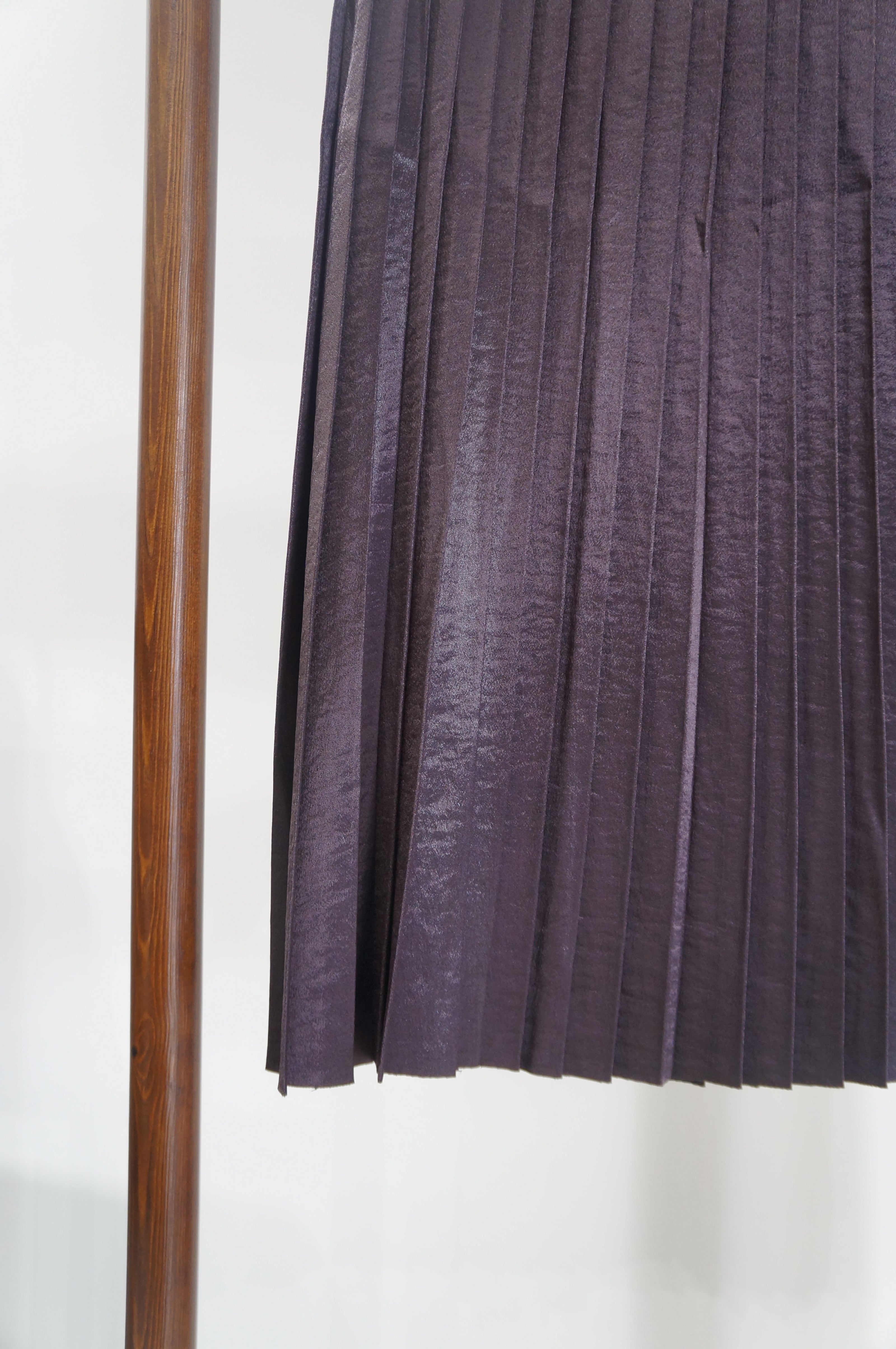 Purple Rayon Pleated Skirt | Modern Chinese Grace - Luxe Orienta CO., LIMITED